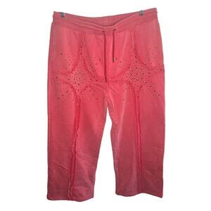 Sunwalker Men's Sun Red Sweatpants Drawstring Pockets 100% Cotton Size‎ XXL